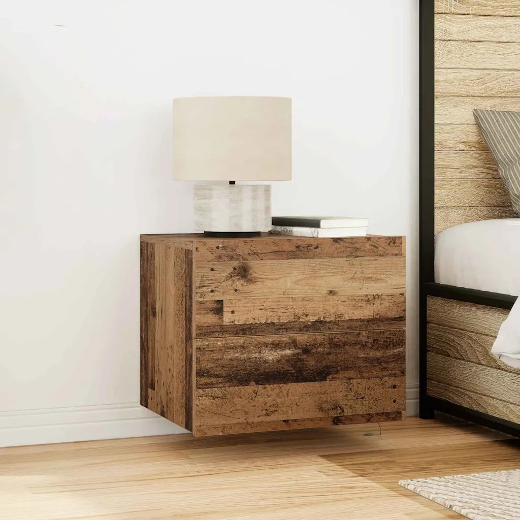 Set di 2 Comodini | Armadio da Notte | Mobiletto da notte Legno vecchio 50 x 39 x 41 cm
