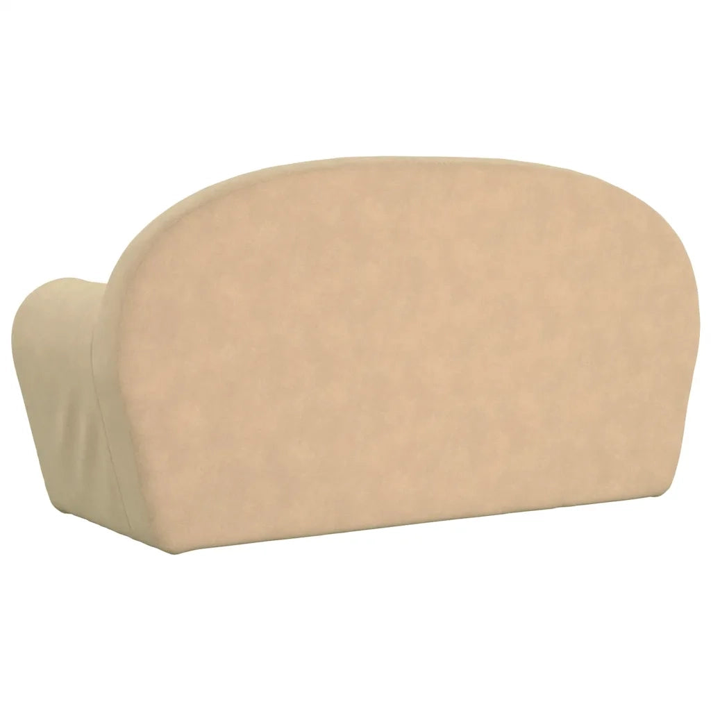 Divano per Bambini a 2 Posti-Sofa-Divanetto Crema in Morbido Peluche 425533