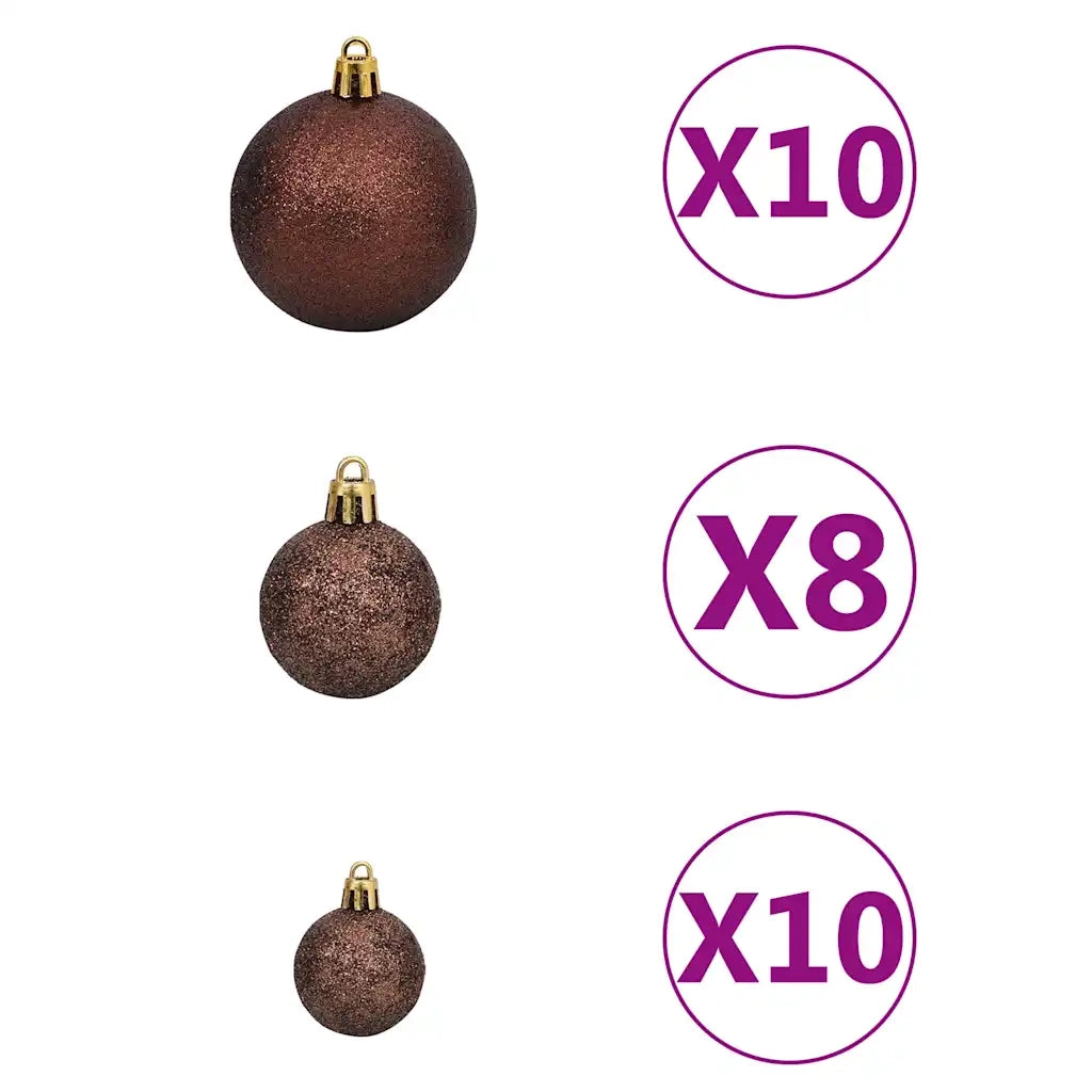 Albero di Natale Preilluminato con Palline e Pigne 210 cm 3077529