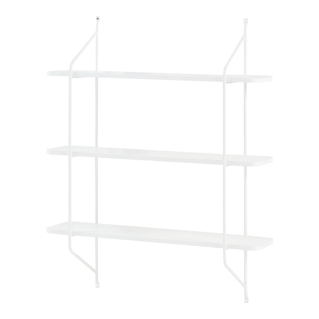 Scaffale dal design senza tempo per soggiorno/camera da letto mobiletto portaoggetti da parete 100 x 80 x 21 cm bianco 03_0011304