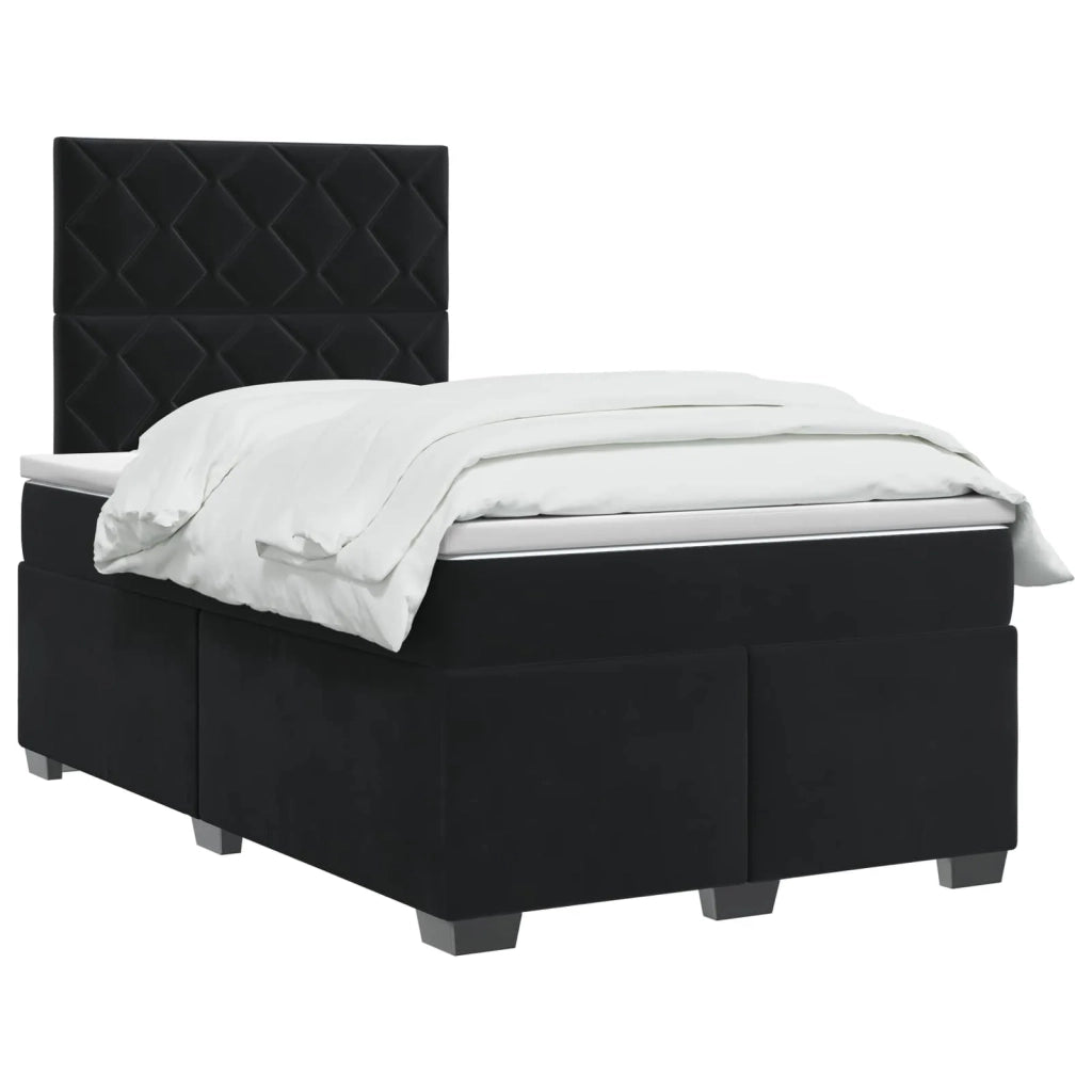 Letto box spring con materasso Nero 120 x 190 cm Velluto 3453610