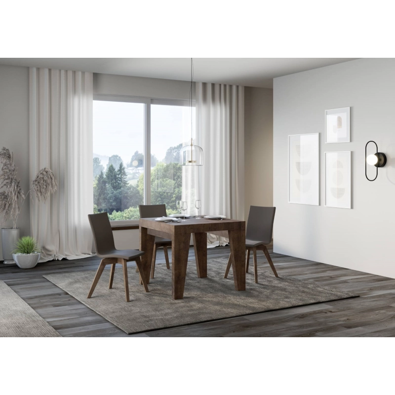 Tavolo allungabile 90x90/246 cm Naxy - Noce