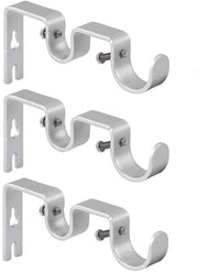 Set di sostegni per tende in acciaio inossidabile - 1 pollici/5/8 pollici - Argento - Capacità di carico fino a 9 kg - Set di 3 pezzi
