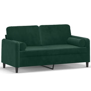 Divano | Divano da soggiorno | Sofa a 2 Posti con Cuscini Verde Scuro 140 cm in Velluto