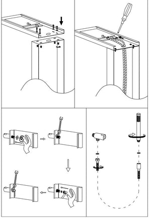 Colonna doccia attrezzata easy in acciaio inox cascata cromo lucido 150x23x53 *** confezione 1