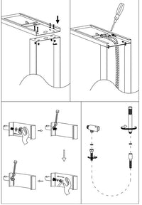 Colonna doccia attrezzata easy in acciaio inox cascata cromo lucido 150x23x53 *** confezione 1