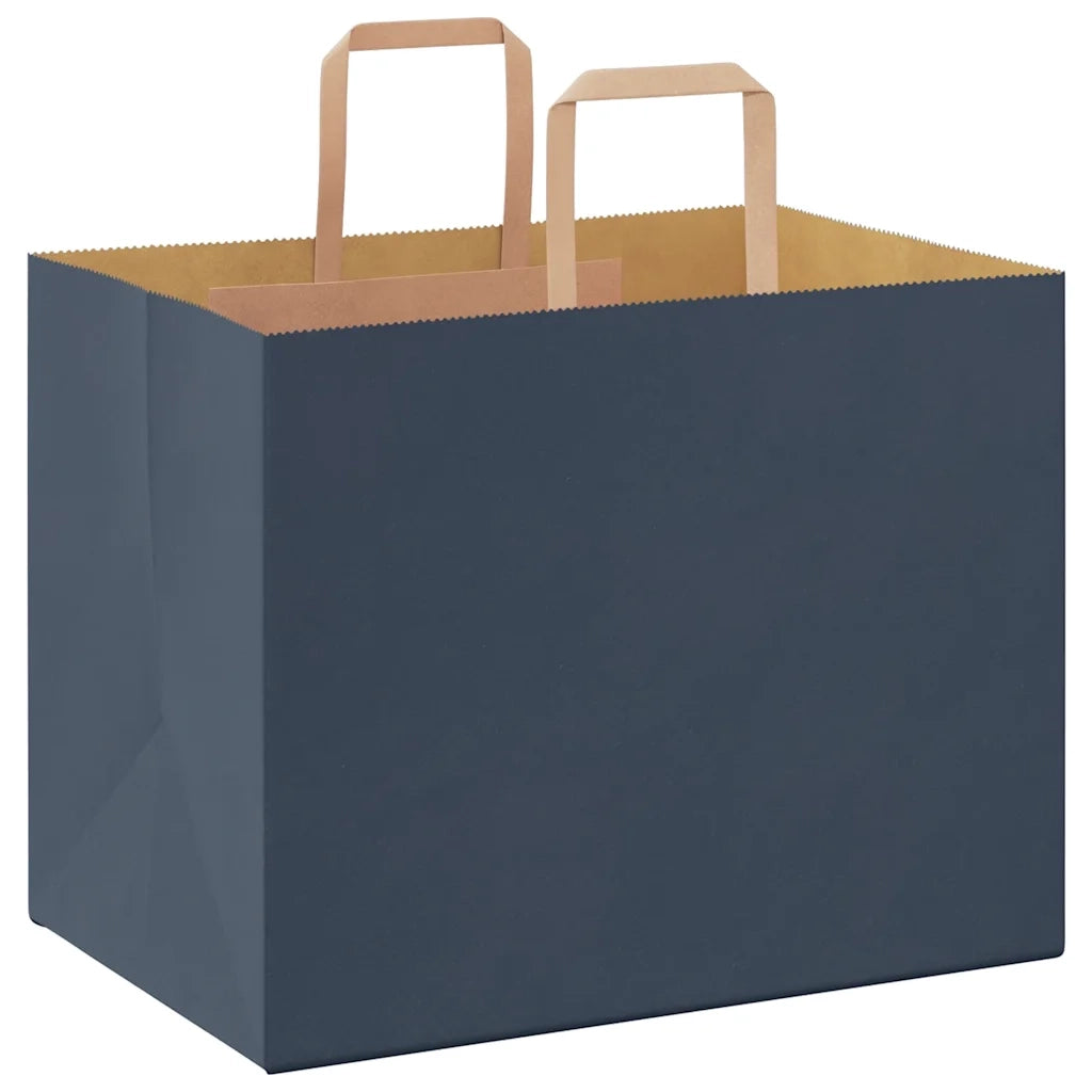 Sacchetti di Carta 250 pz con Manici Blu 32x22x24 cm