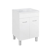 Lavatoio 60x50 in nobilitato 2 ante con vasca in ABS - Bianco