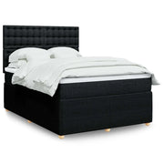 vidaXL Giroletto a Molle con Materasso Nero 140x200 cm in Tessuto