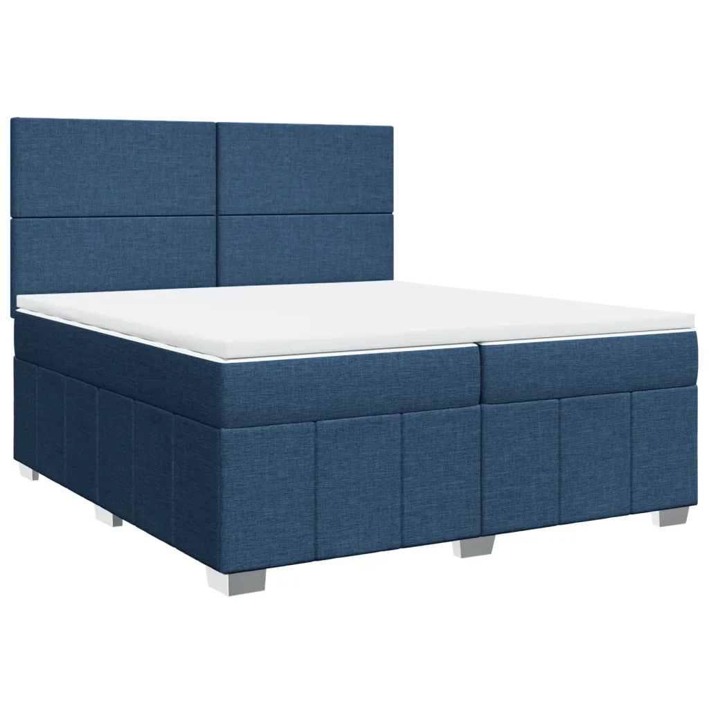 Giroletto a Molle con Materasso Blu 200x200 cm in Tessuto 3291774