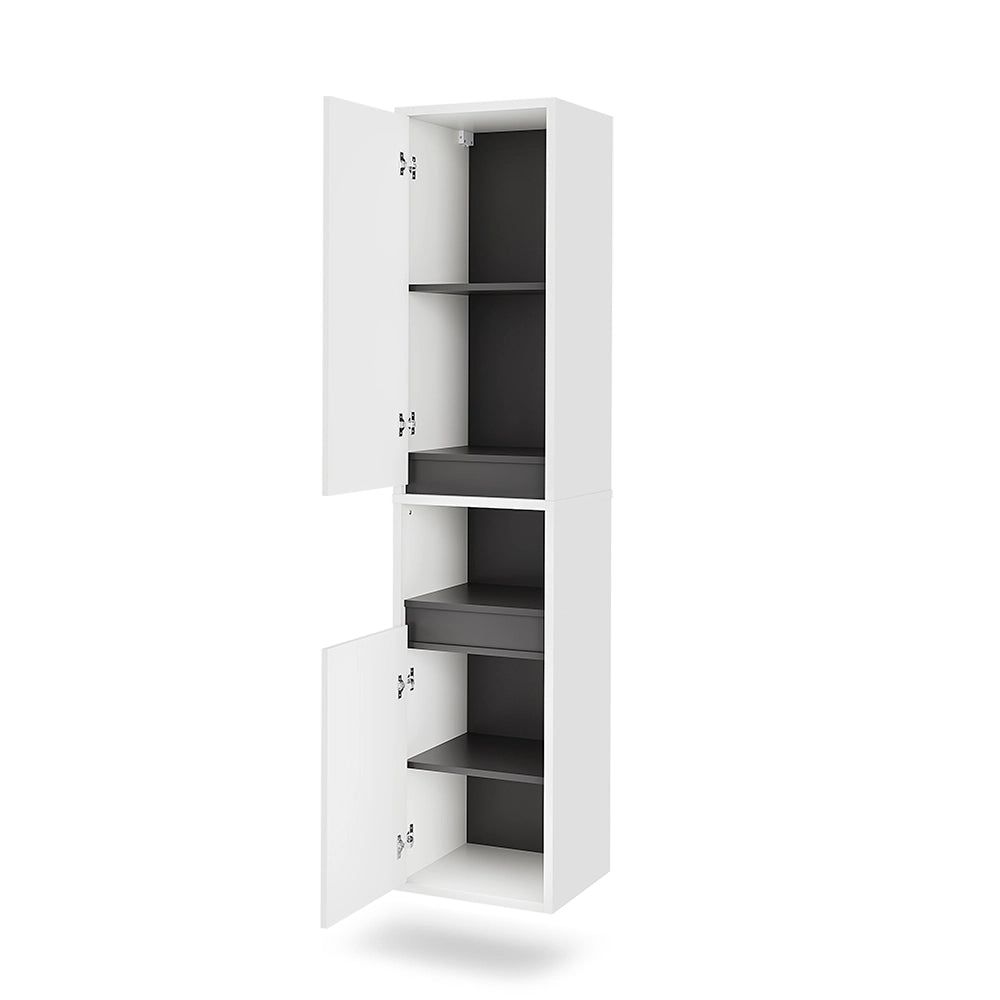 Vicco Armadio per il bagno Bianco/Grigio 38 x 170 cm con 2 porte