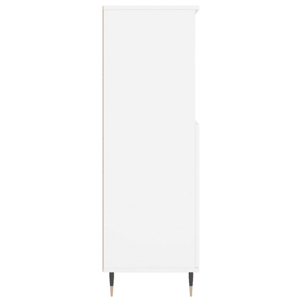 Credenza Alta Bianca 60x36x110 cm in Legno Multistrato 831476