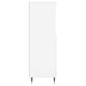 Credenza Alta Bianca 60x36x110 cm in Legno Multistrato 831476