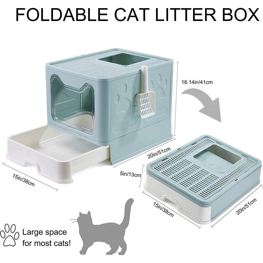 Trade Shop - Lettiera Per Gatti Con Ingresso Dall'alto Coperchio Toilette Paletta In Plastica -