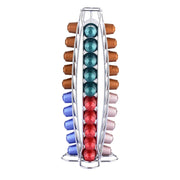 Dispenser per 40 capsule Nespresso torre in metallo Argento Cheffinger