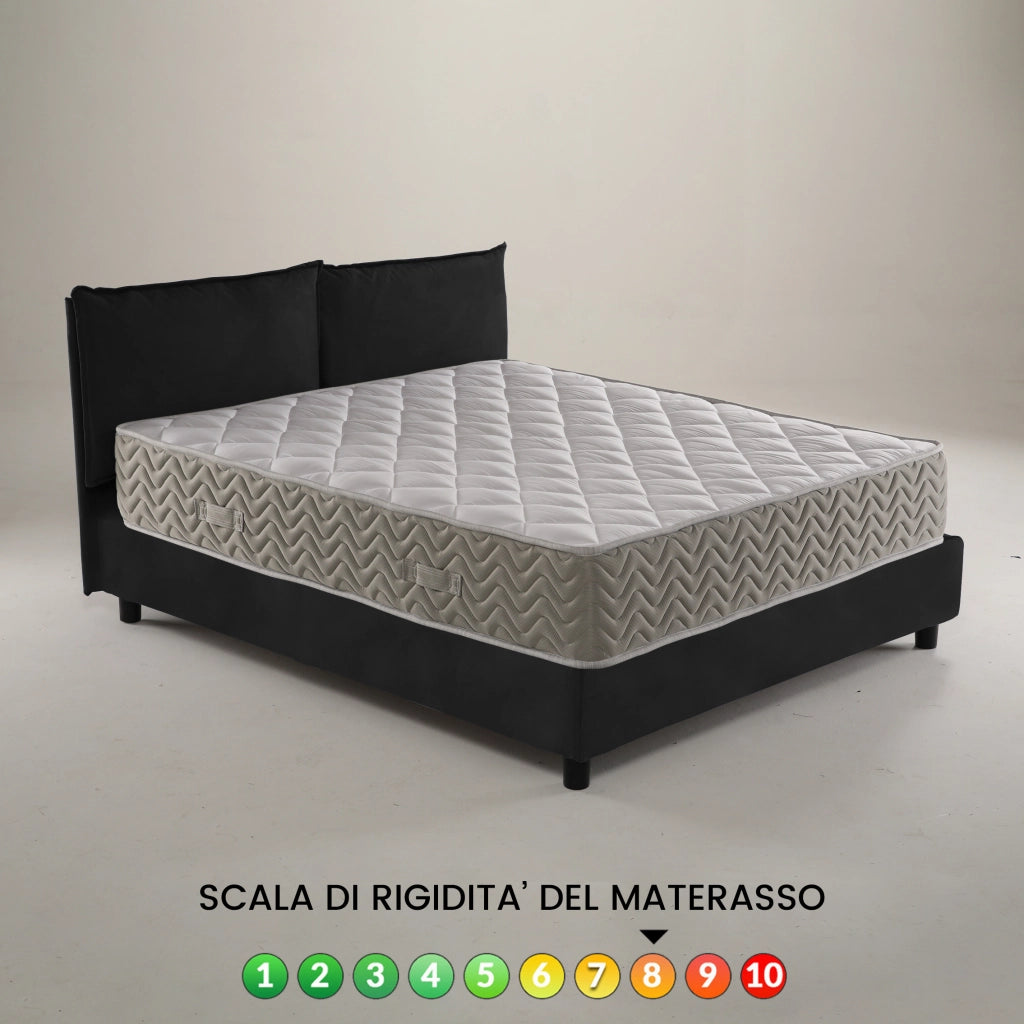 Materasso a molla Piazza e mezzo rigido 120X195 Cm ortopedico, capovolgibile lato rigido/semirigido Massaggiante H21cm, contro il mal di schiena, tessuto anallergico - MOD. MASSAGE.21