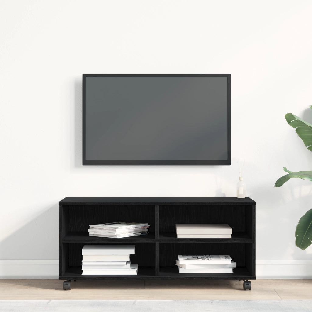 Mobile TV  Nero 90x35x35 cm in legno ingegnerizzato