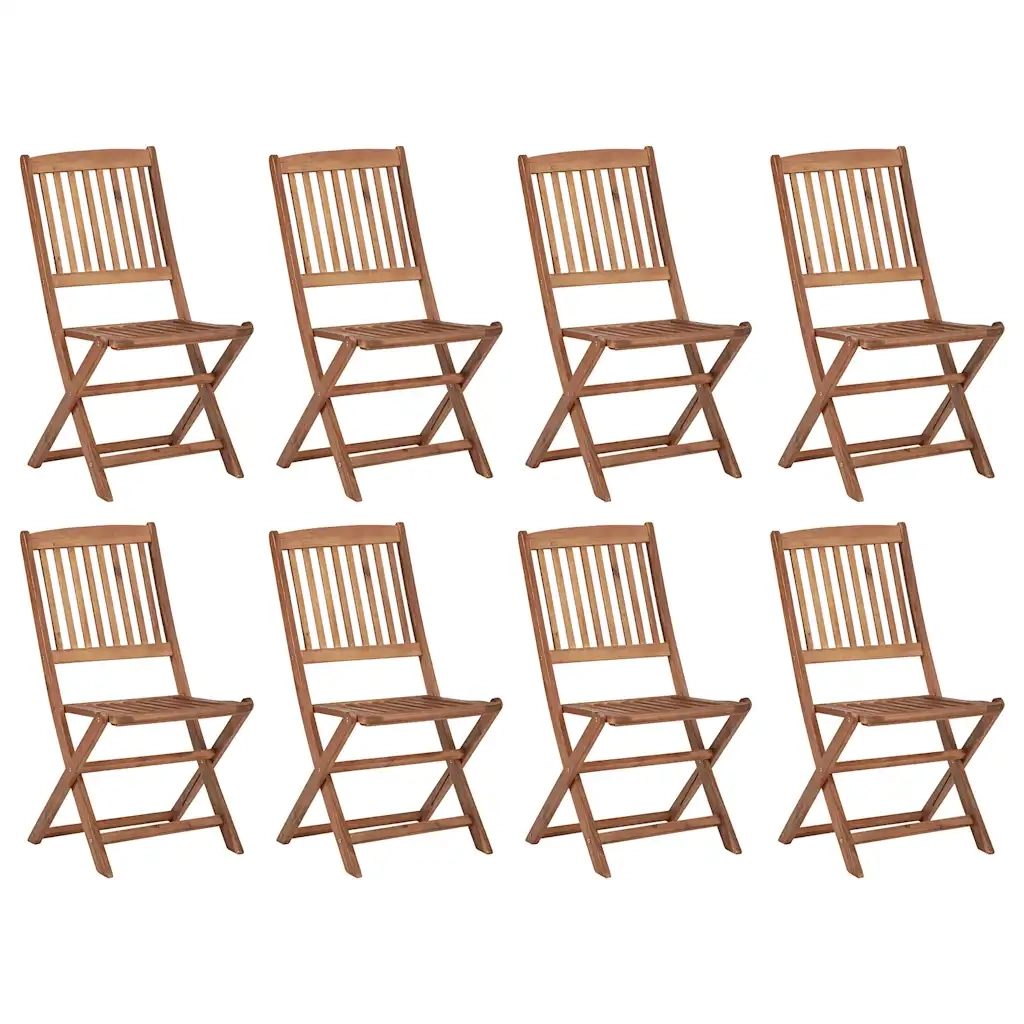 Sedie da Giardino Pieghevoli 8 pz con Cuscini Massello Acacia cod mxl 13854