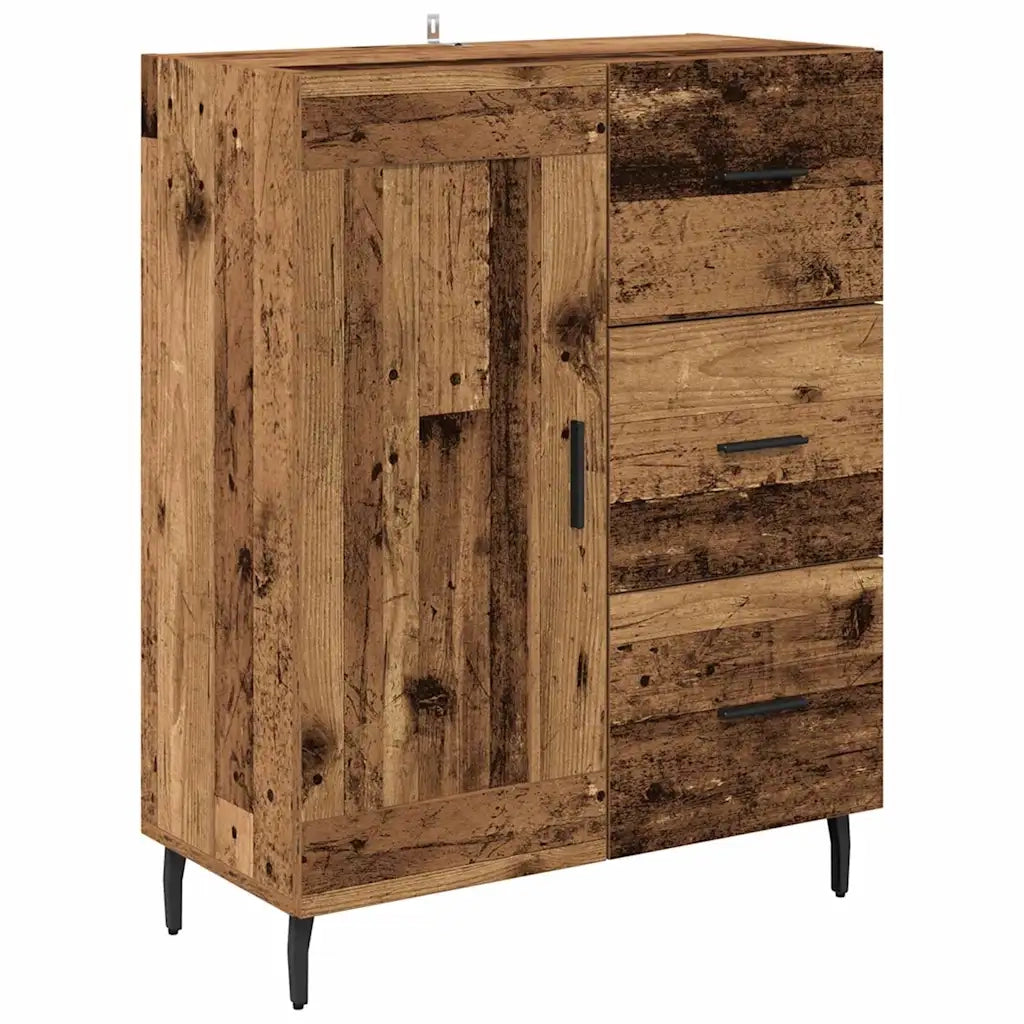 Credenza con Cassetto-Buffet-Armadio da cucina Legno vecchio 69,5 x 34 x 180 cm 639024