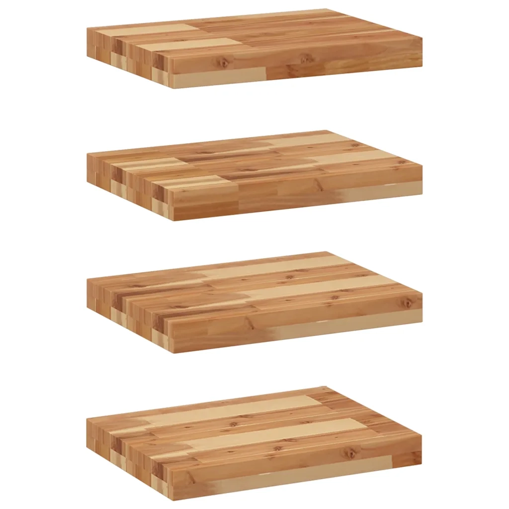 Mensole da Parete 4 pz 40x30x4 cm Legno Acacia Rifinito a Olio 3279606