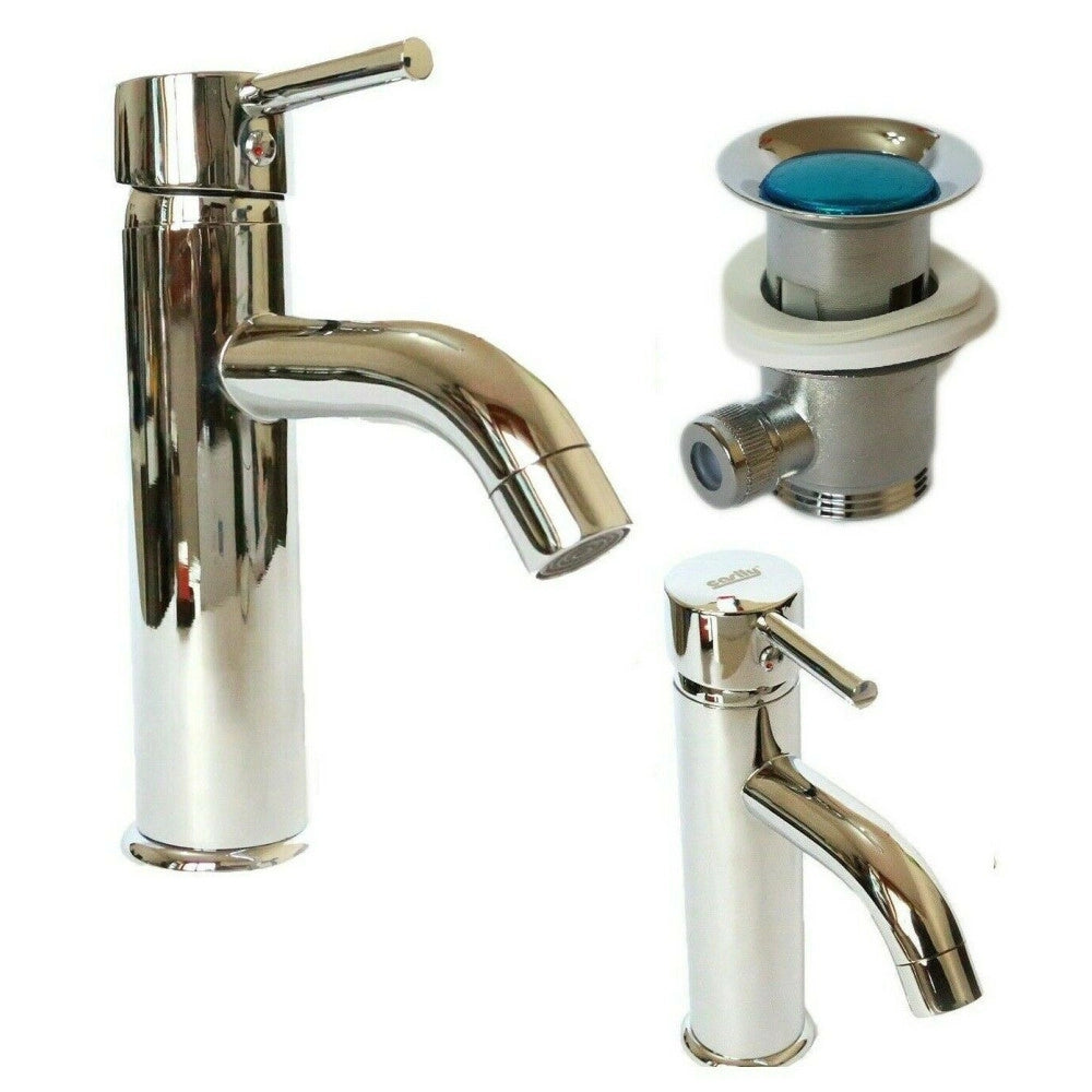 Trade Shop - Rubinetto Miscelatore Casa Bagno Lavabo Bide Monocomando Piletta Clic Clac 69013 -