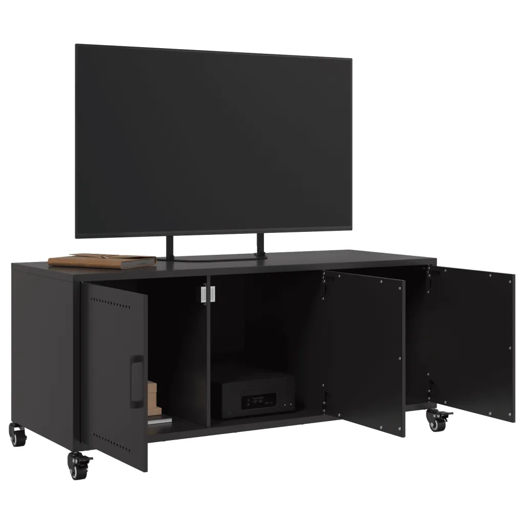 Mobile TV Nero 100,5x39x43,5 cm in Acciaio