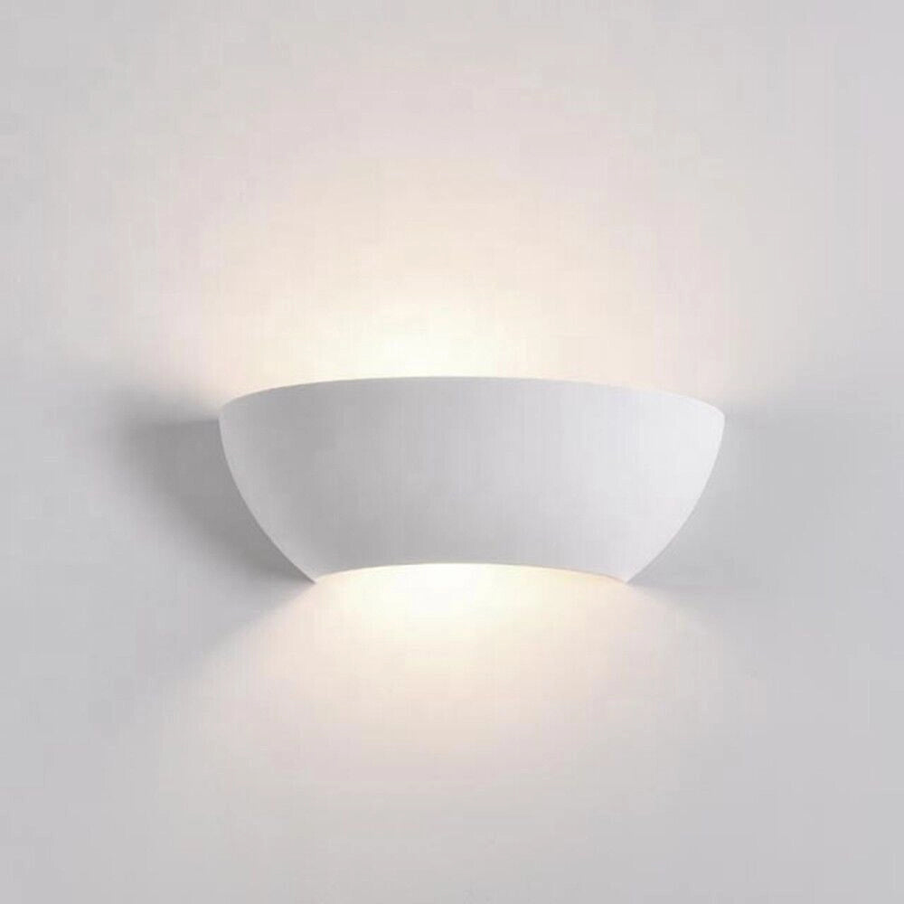 Applique in gesso design moderno con forma ellisse attacco per lampadine Led R7S