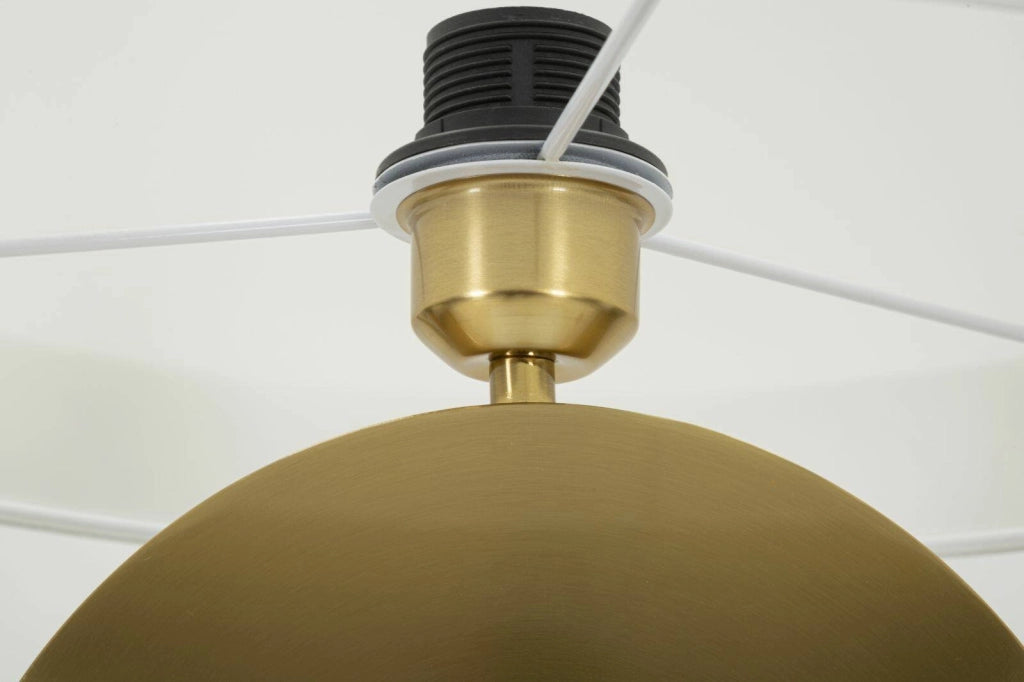 Lampada da terra Telero, Luce da terra, Lampada da pavimento, Lampada a stelo, 40x40 h151 cm, Bianco e Oro