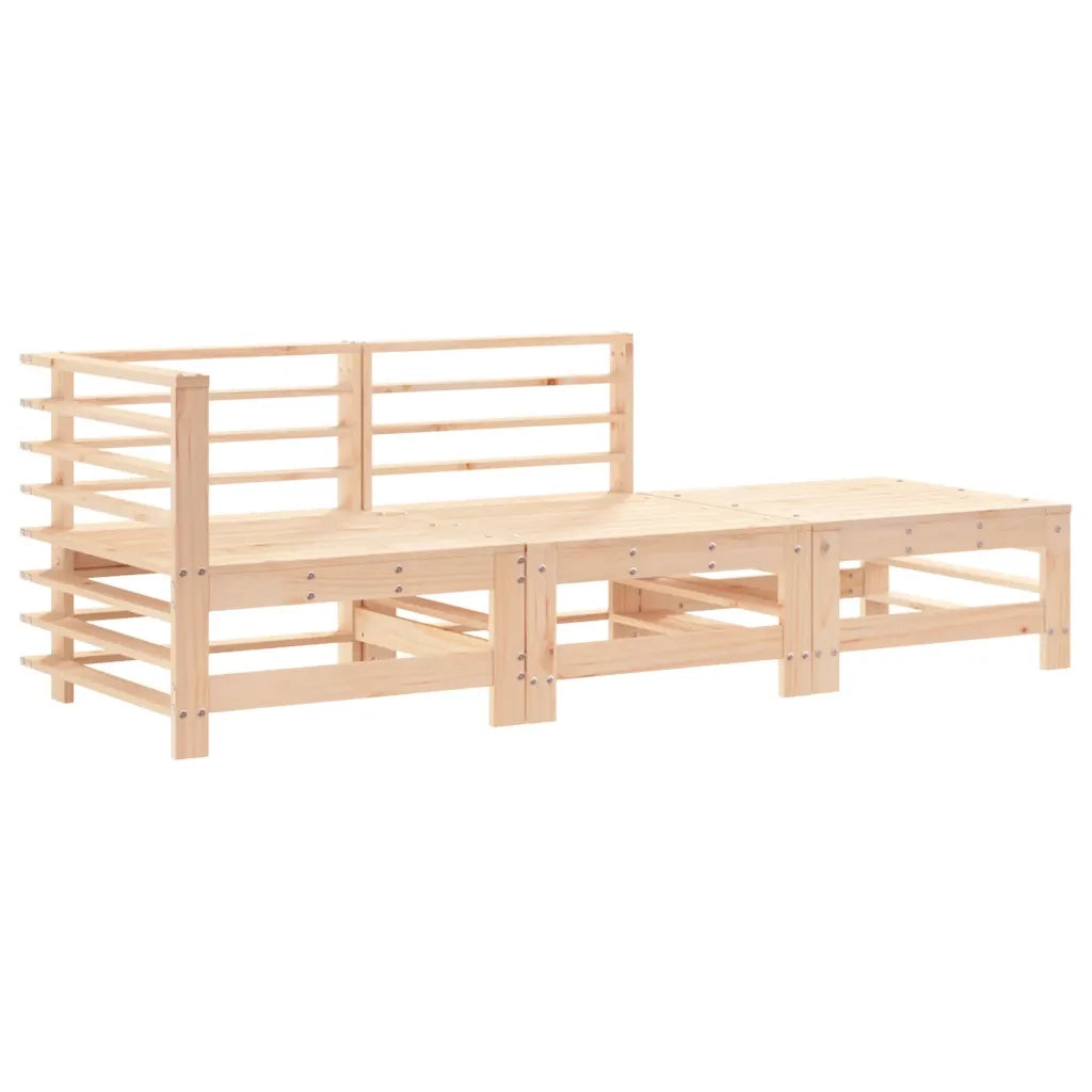 Set Divani da Giardino 3 pz con Cuscini in Legno Massello