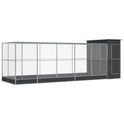Voliera a gabbia con estensione in argento 623 x 203 x 216 cm acciaio argento 02_0045658