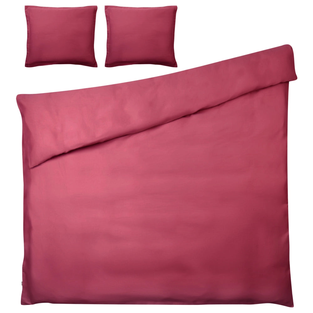 Set copripiumino e federa in cotone satinato bourdeaux 200 x 200 cm per una camera da letto moderna