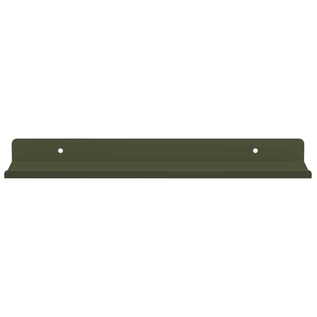 Mensola sospesa 2 pcs Verde oliva 30 x 9 x 2,5 cm Acciaio