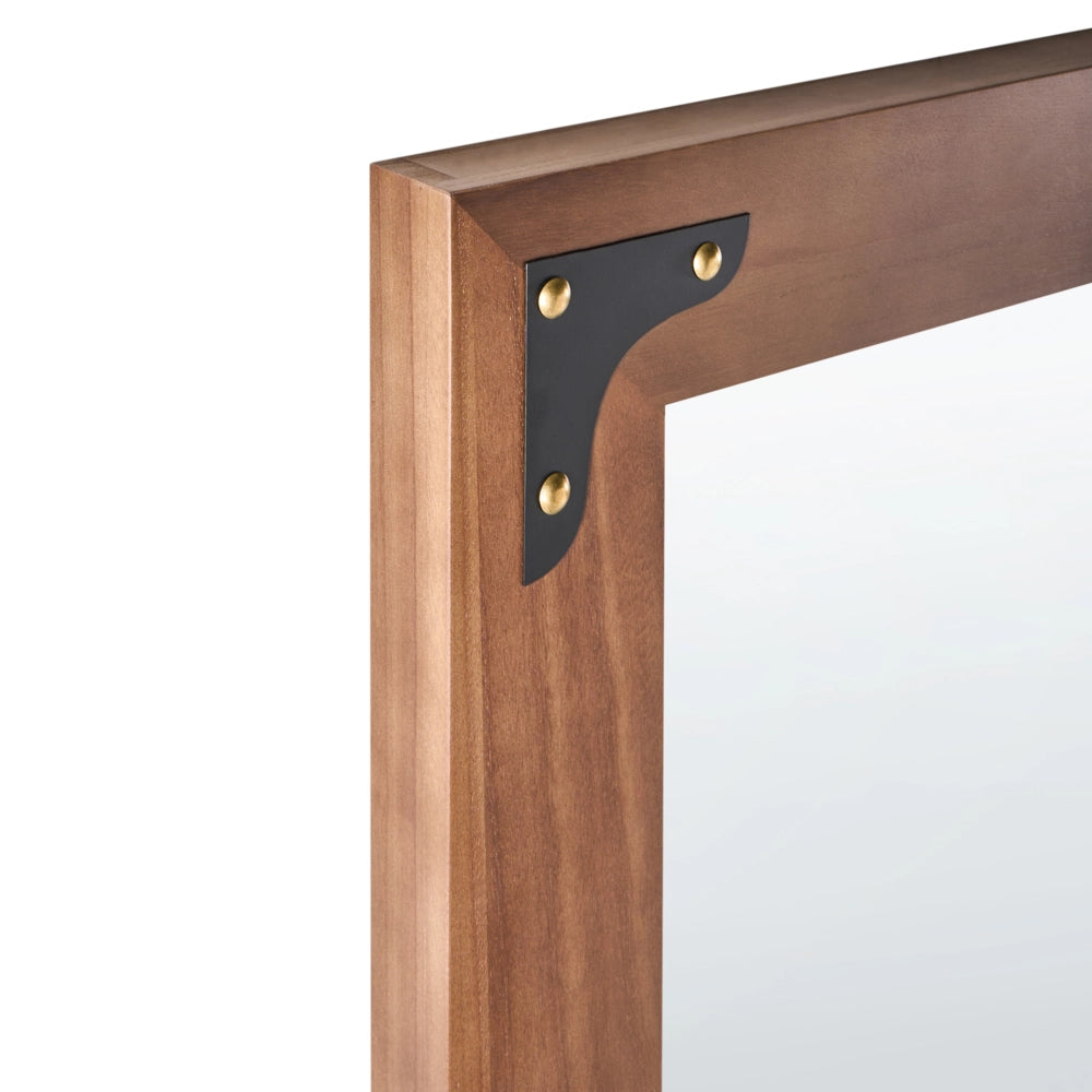 Specchio da parete con cornice in legno marrone Grande specchio alto appeso Camera da letto Soggiorno Corridoio Stile tradizionale