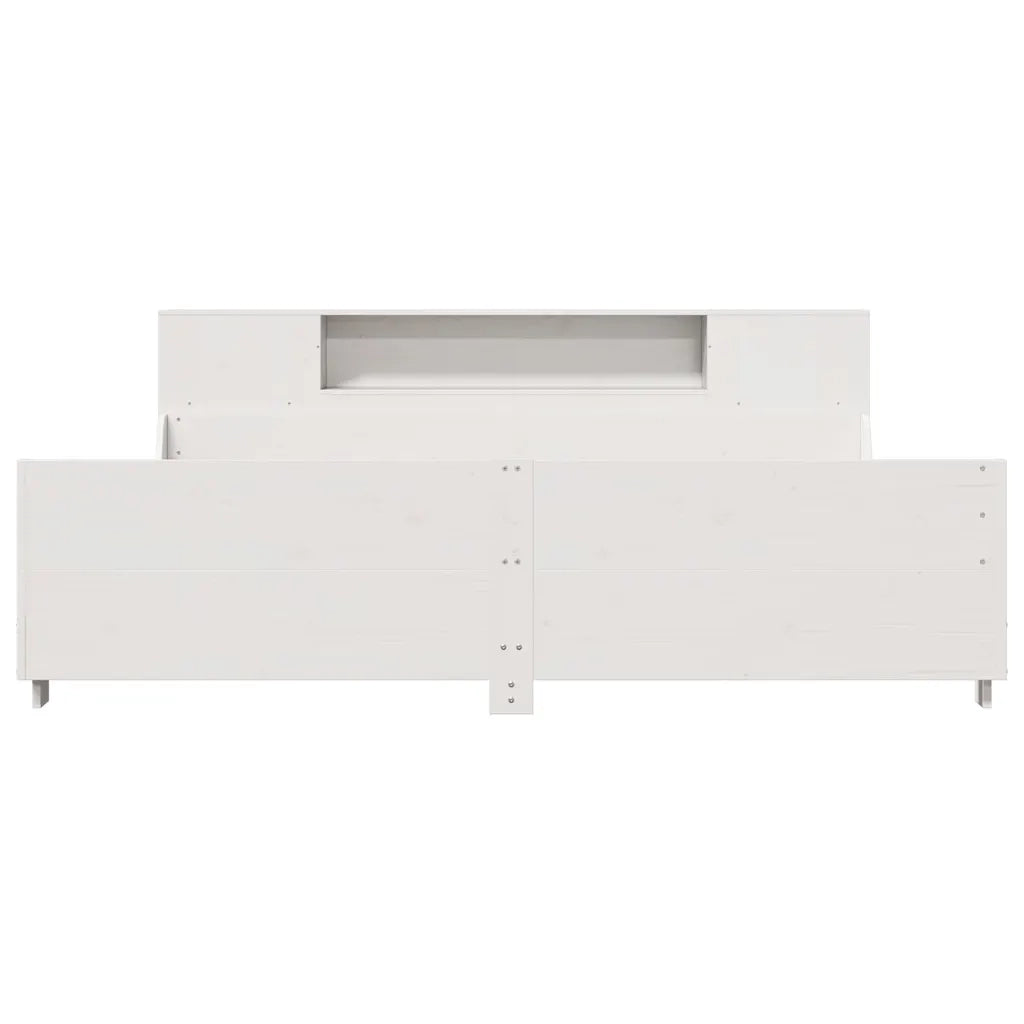 Giroletto senza Materasso Bianco 200x200 cm Legno Massello Pino 3323756