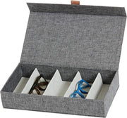 Cassa di Archiviazione Premium per Occhiali - Materiale di Alta Qualità - 5 Cassetti - Grigio - 30x17x6 cm