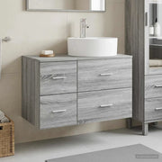 Set di mobili per il bagno 2 pz Sonoma grigio 3403989