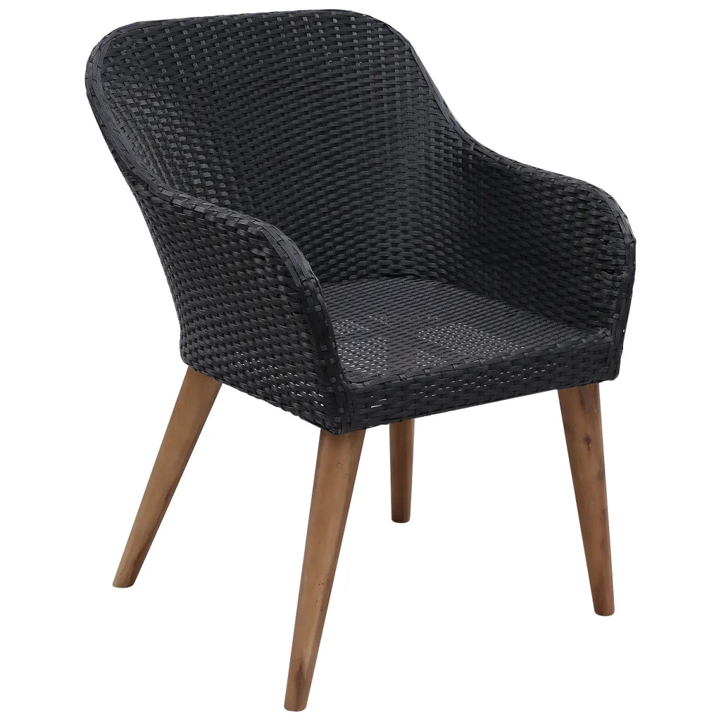 Set Mobili da Pranzo per Giardino 7 pz Nero 3068829