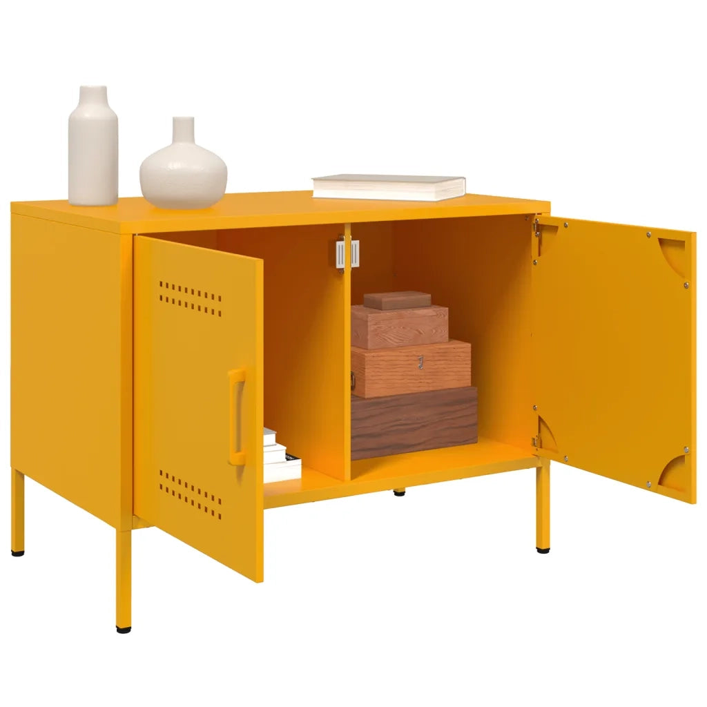 vidaXL Mobile TV Giallo Senape 68x39x50,5 cm in Acciaio