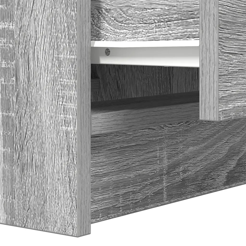 Comodino con 2 Cassetti Grigio Sonoma 38x34x80 cm
