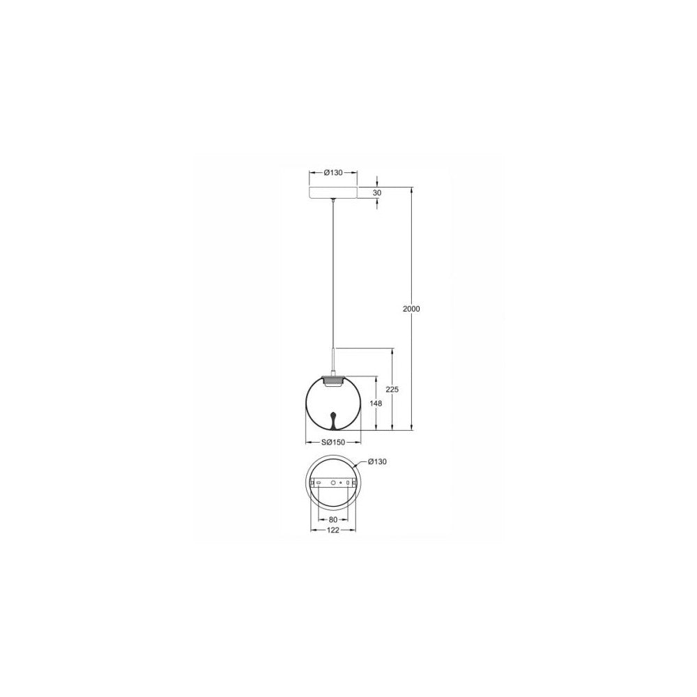 Ariel - Lampada a sospensione singola trasparente di Fabas Luce - Led 8W dimmerabile - Lampada da soffitto design moderno