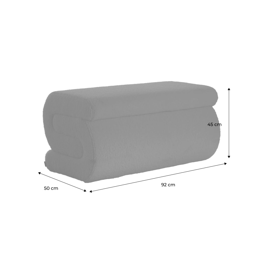 Panca in bouclé 1-2 posti, crema