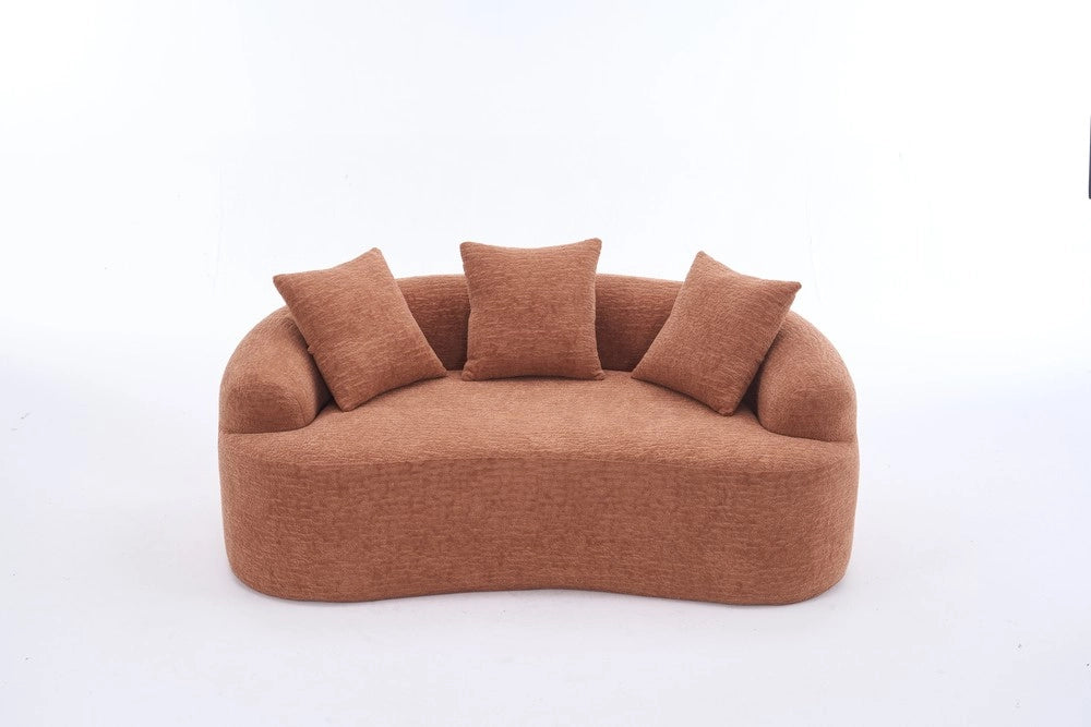 Divano 2 posti con cuscini ¨C Minimal ¨C Velluto corallo rosa