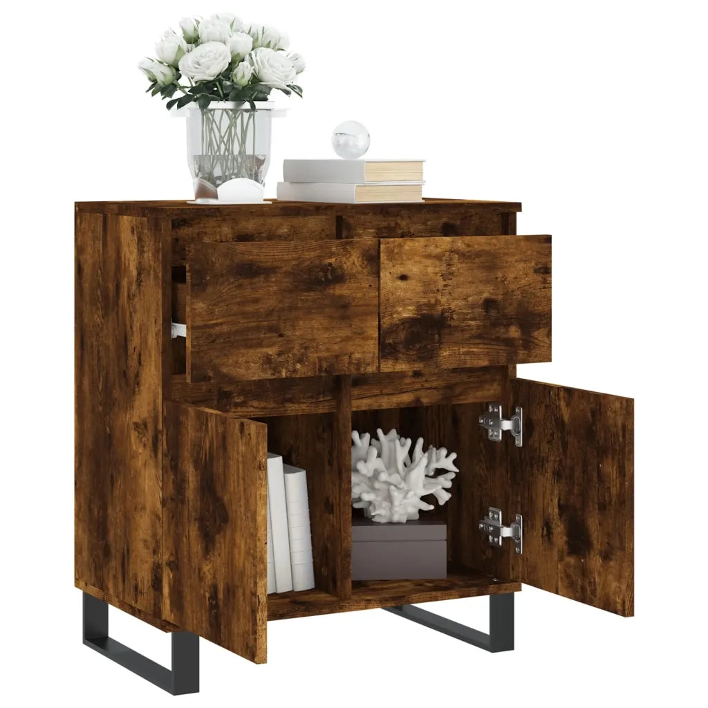 Credenza Rovere Fumo 60x35x70 cm in Legno Multistrato 831129