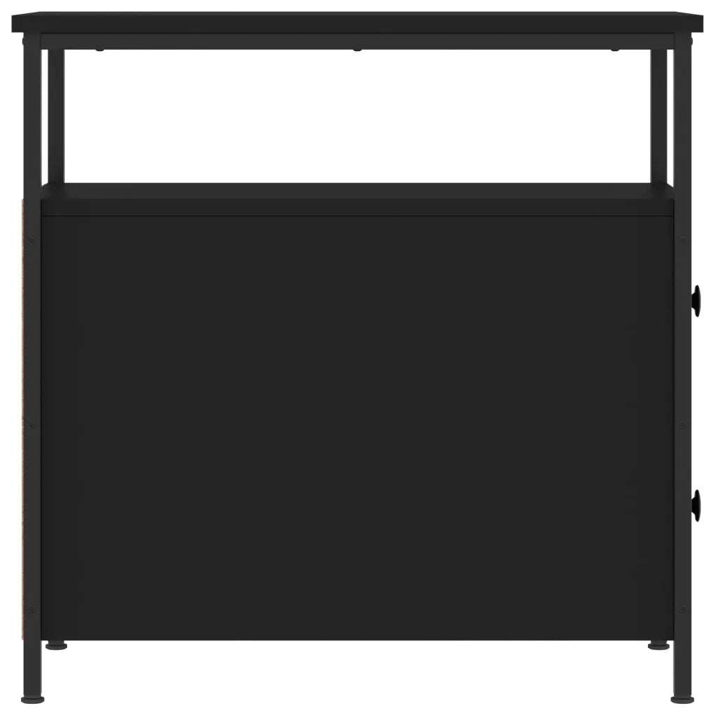 Comodino-Tavolino da notte Nero 30x60x60 cm in Legno Multistrato 493633