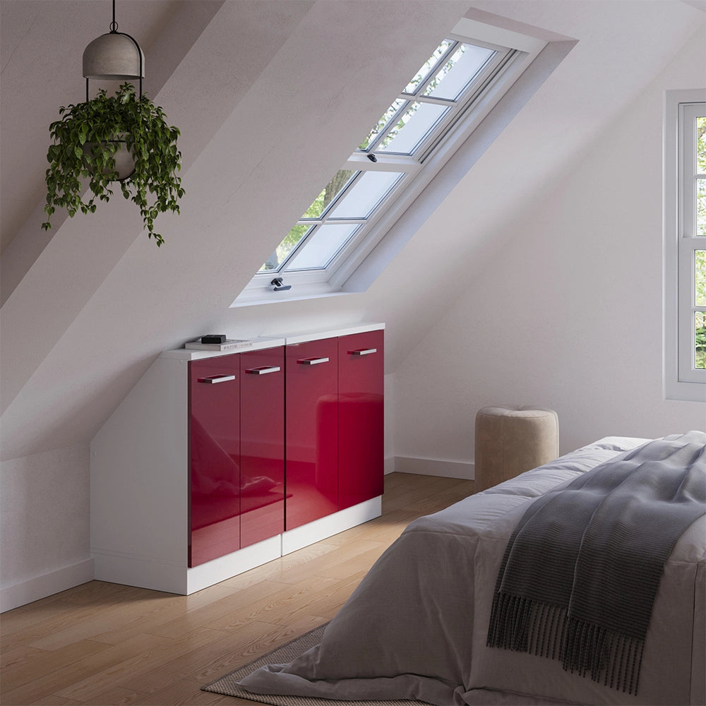 Vicco Set di mobili sottotetto Rosso lucido Set di 2