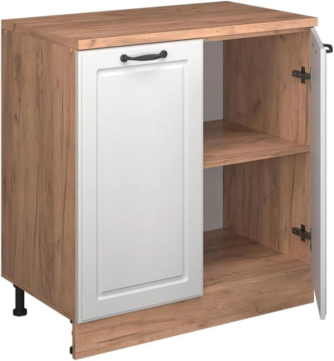 Mobile per mansarda Rion, Bianco casa di campagna, 80 x 81.6 cm senza inclinazione con 2 ante