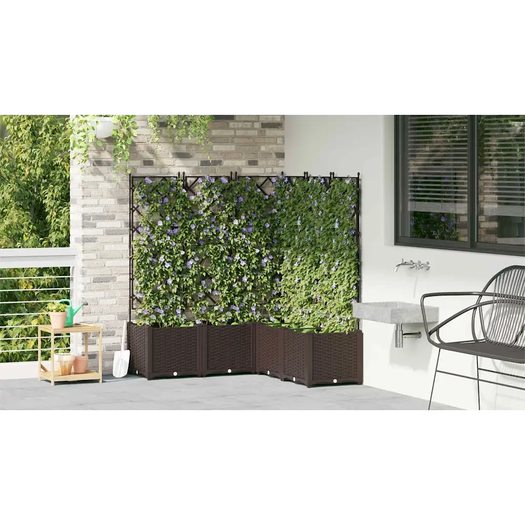 Vaso da giardino 5 pcs Marrone 120 x 120 x 143 cm Plastica 42002820