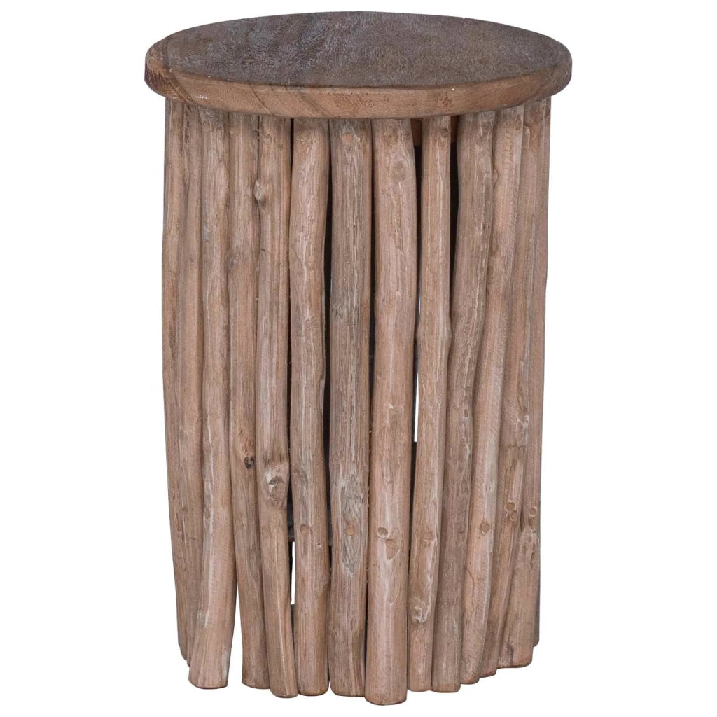 Pouf Naturale 30 x 30 x 45 cm Legno di teak solido