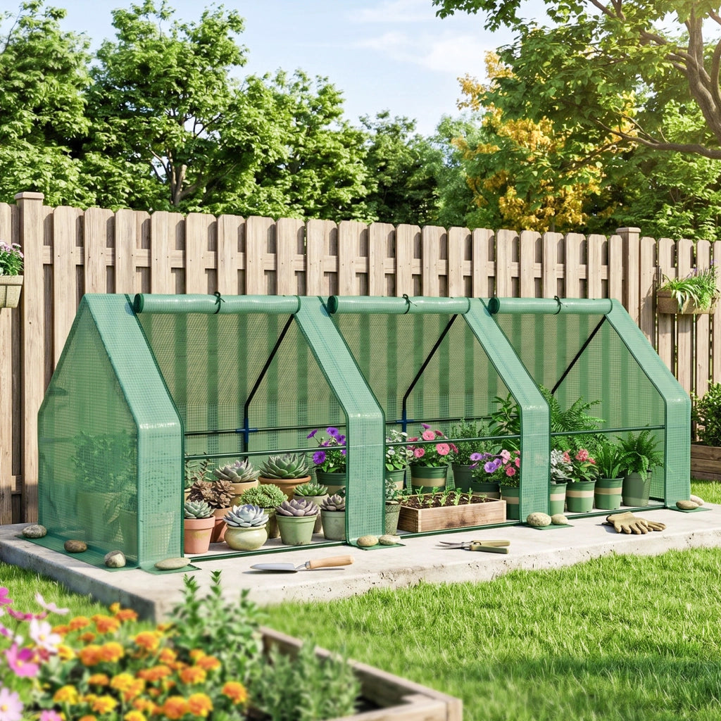 Serra da Giardino a Tunnel in PE ¨C zephmum ¨C Verde scuro 270x90x90 cm