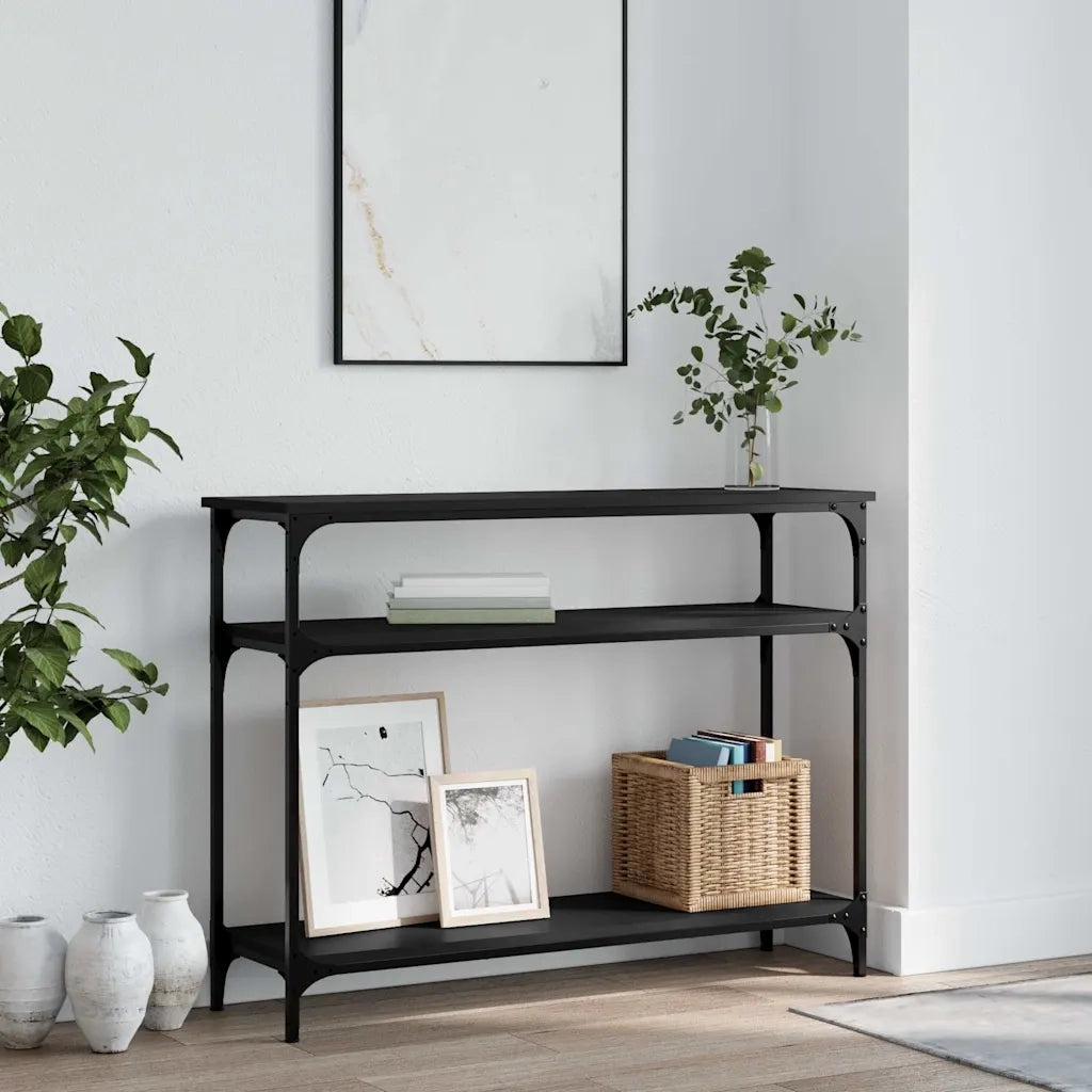 Tavolino Consolle-Tavolino da soggiorno-Tavolo Nero 100x29x75 cm in Legno Multistrato